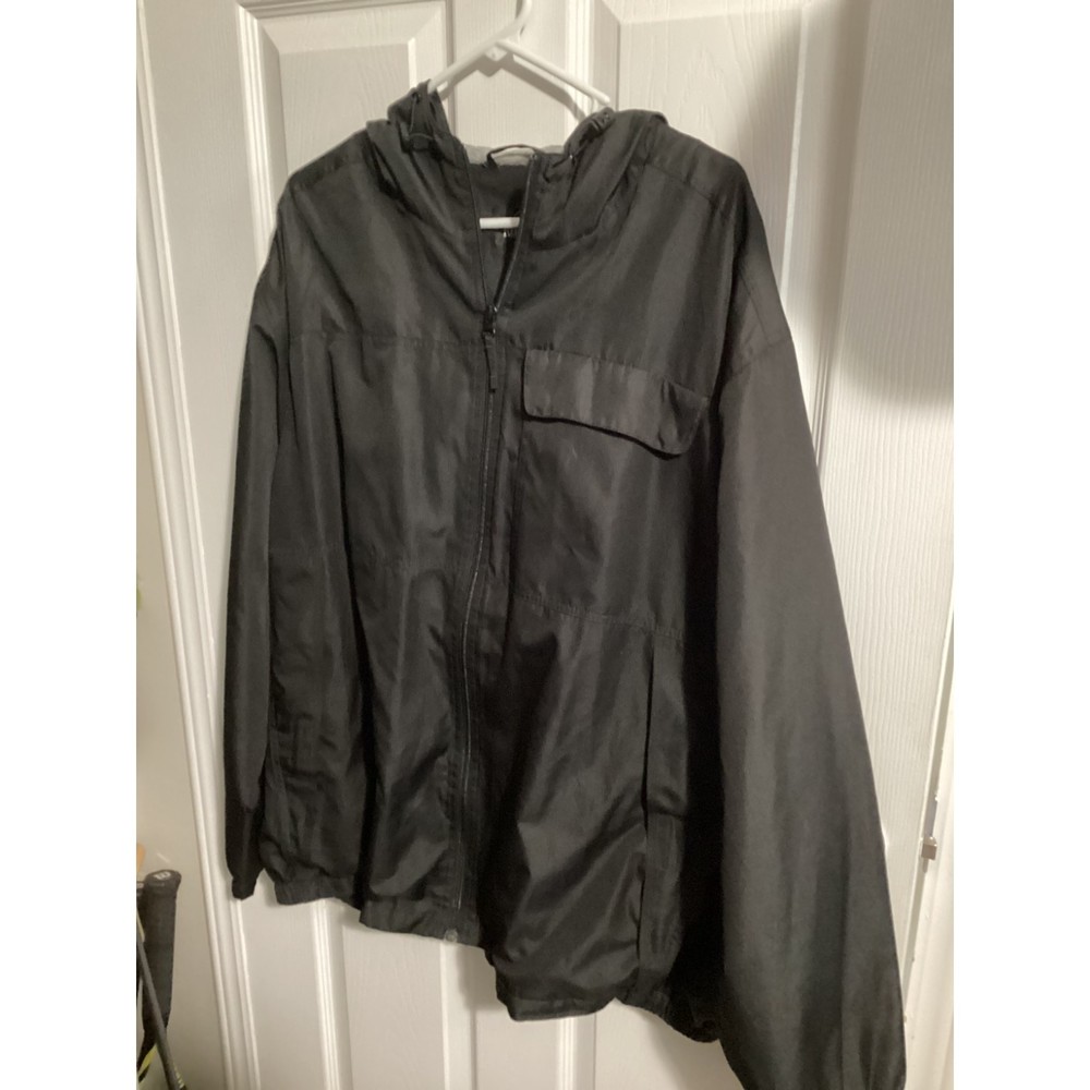 men's redhead 2XL windbreaker raincoat black hooded lightweight